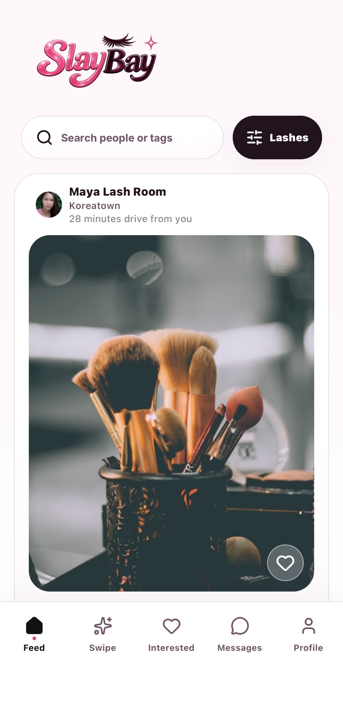 SlayBay feed of local beauty artists