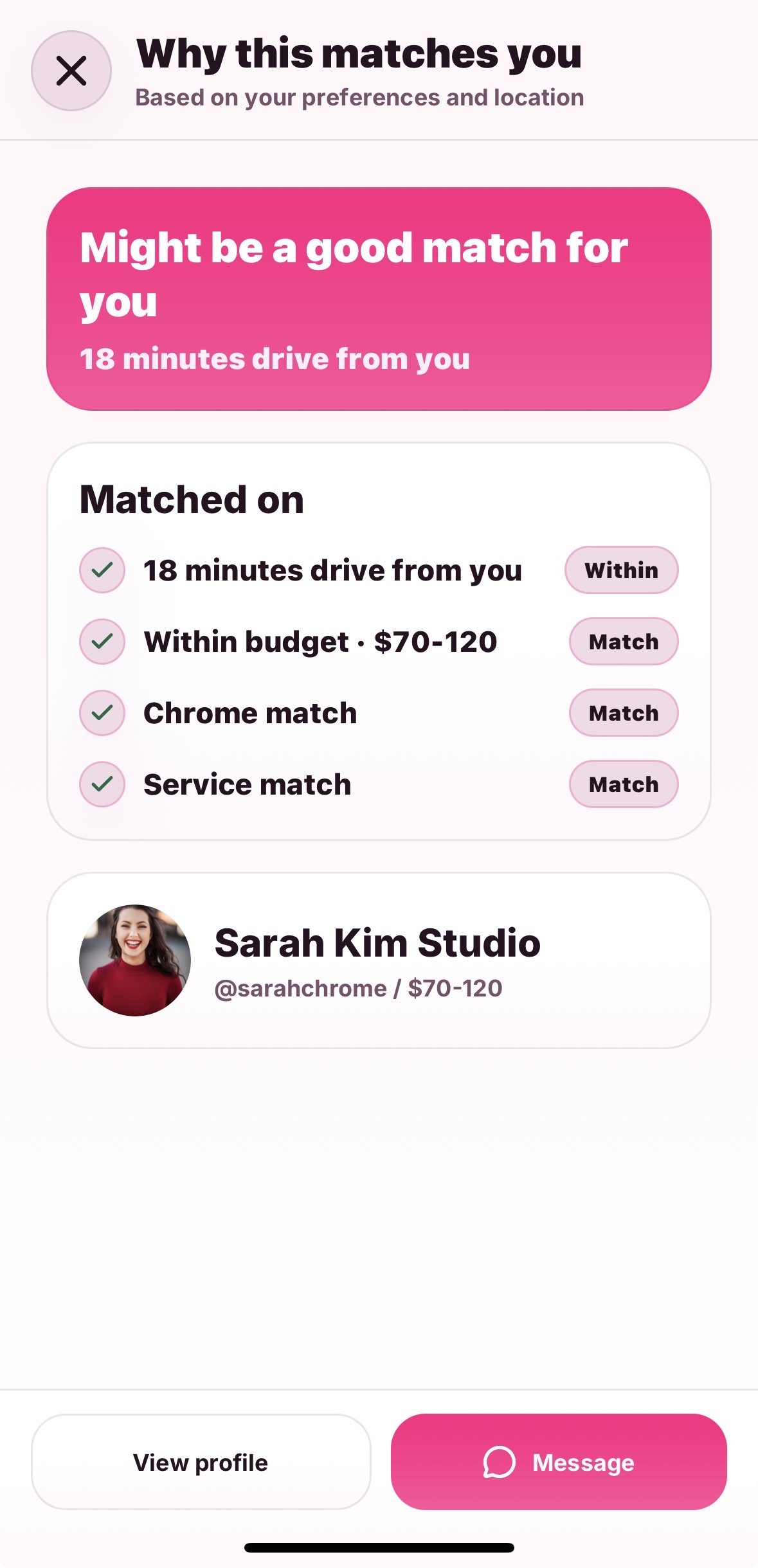 Why you match with an artist